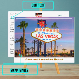Postal Bienvenidos al fabuloso Rótulo de Las Vegas en Las