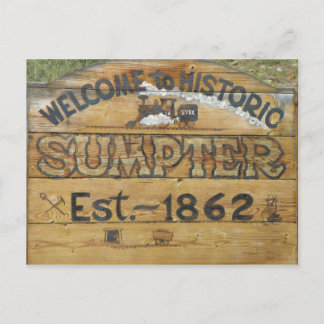 Postal Bienvenidos al histórico Sumpter Est. ~ 1862