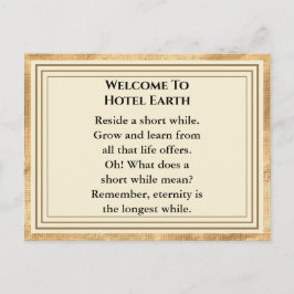 Postal Bienvenidos Al Hotel Earth