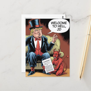 Postal Bienvenidos al infierno JD Personalizado de Trump