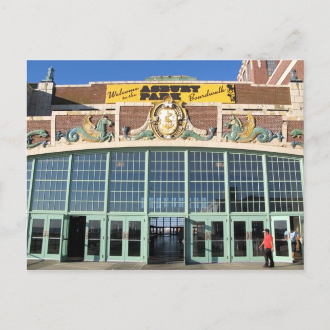 Postal Bienvenidos al paseo marítimo Asbury Park (Anverso)