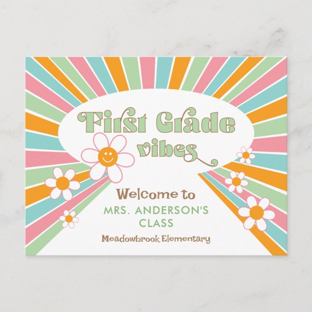 Postal Bienvenidos al primer curso de retro docente de lo (Anverso)