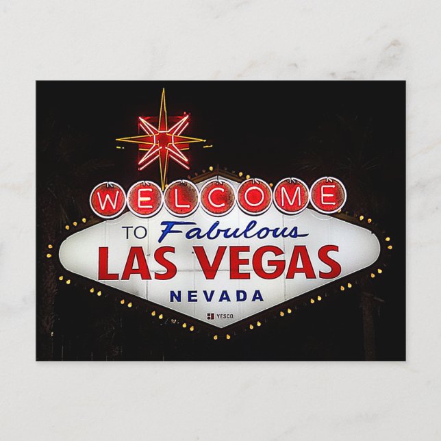 Postal Bienvenidos al Rótulo #2 de Las Vegas (Anverso)