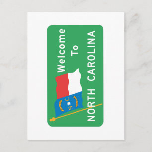 Postal Bienvenidos al Rótulo Carolina del Norte - Estados
