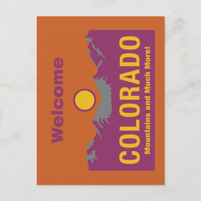 Postal Bienvenidos al Rótulo Colorado - USA Road (Anverso)