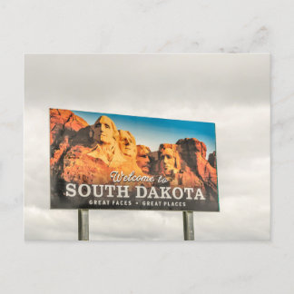 Postal Bienvenidos al Rótulo Dakota del Sur