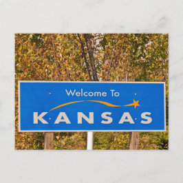 Postal Bienvenidos al Rótulo de Kansas - Rótulos de Estad