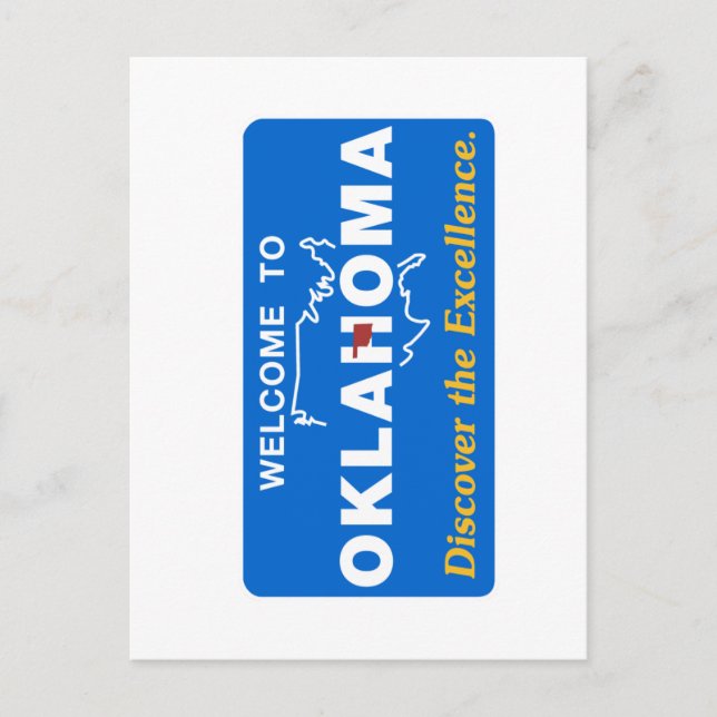 Postal Bienvenidos al Rótulo de Oklahoma - USA Road (Anverso)