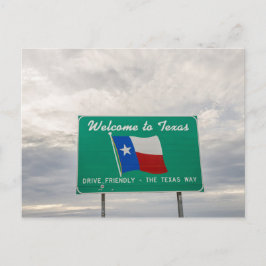 Postal Bienvenidos al Rótulo de Texas - El estado de la e