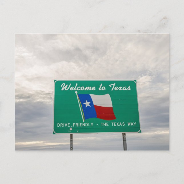 Postal Bienvenidos al Rótulo de Texas - El estado de la e (Anverso)
