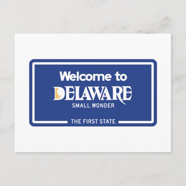 Postal Bienvenidos al Rótulo Delaware - USA Road (Anverso)