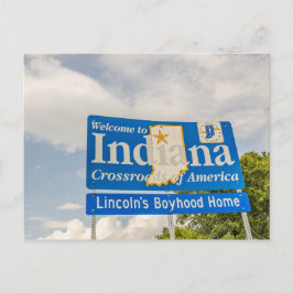 Postal Bienvenidos al Rótulo Indiana