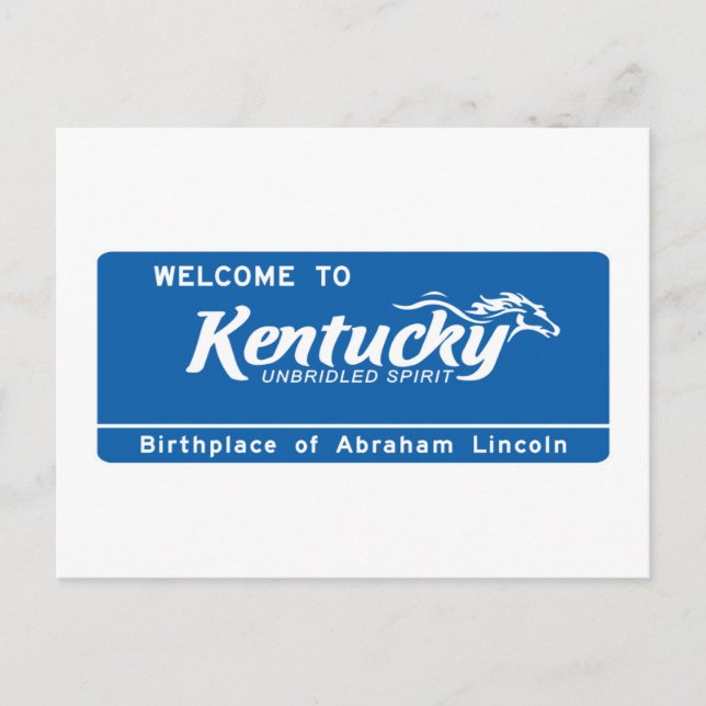 Postal Bienvenidos al Rótulo Kentucky - USA Road (Anverso)