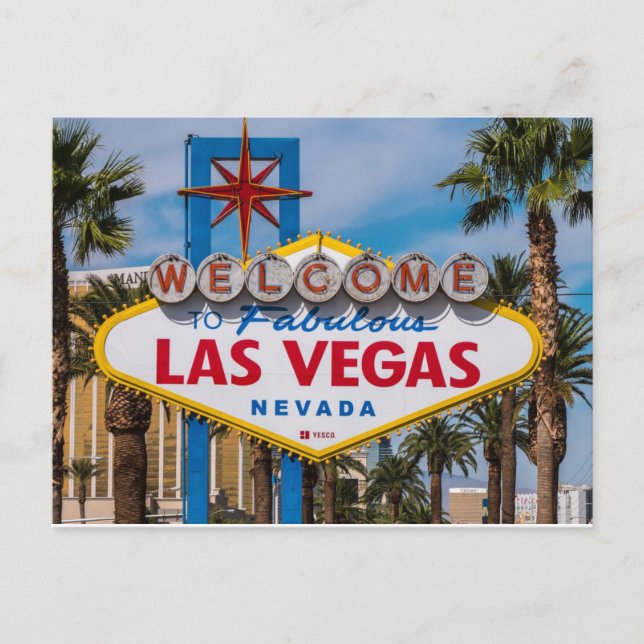 Postal Bienvenidos al Rótulo Las Vegas, Las Vegas, Nevada (Anverso)