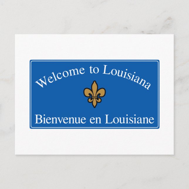 Postal Bienvenidos al Rótulo Louisiana - USA Road (Anverso)