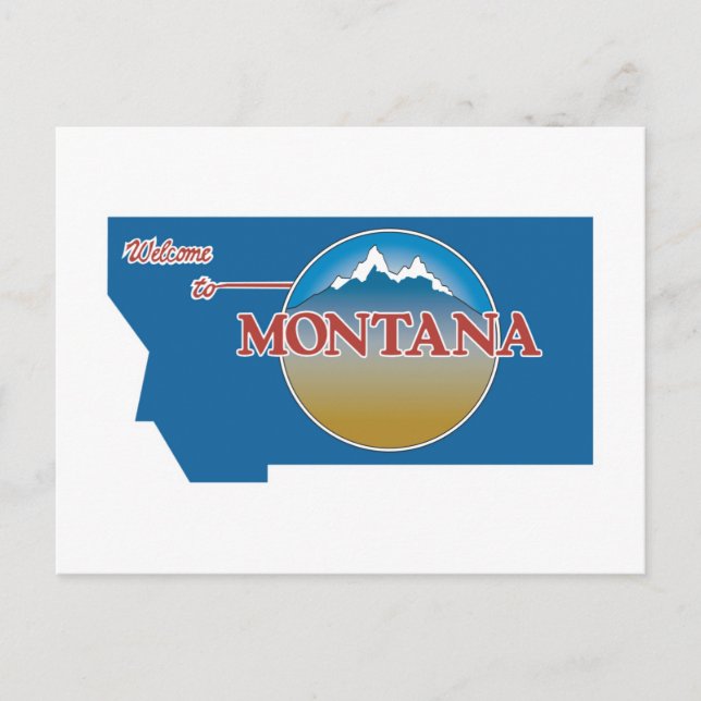 Postal Bienvenidos al Rótulo Montana - USA Road (Anverso)