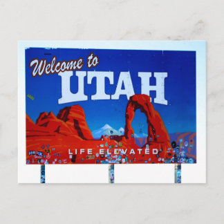 Postal Bienvenidos al Rótulo Utah