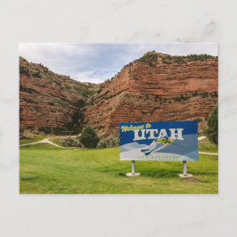 Postal Bienvenidos al Rótulo Utah - Señales de estado