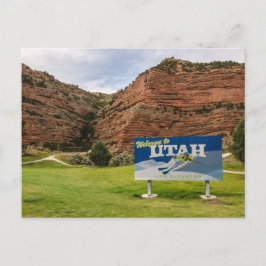 Postal Bienvenidos al Rótulo Utah - Señales de estado