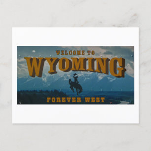 Postal Bienvenidos al Rótulo Wyoming