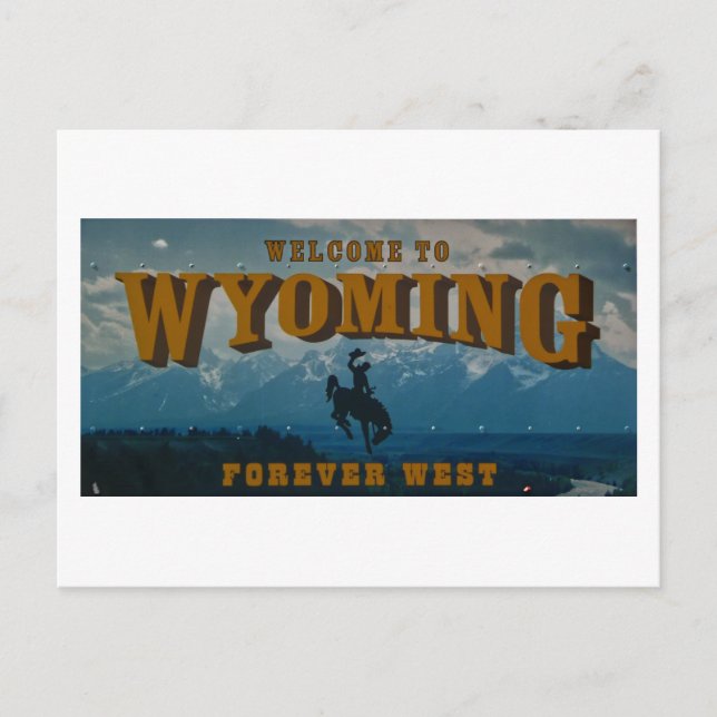 Postal Bienvenidos al Rótulo Wyoming (Anverso)