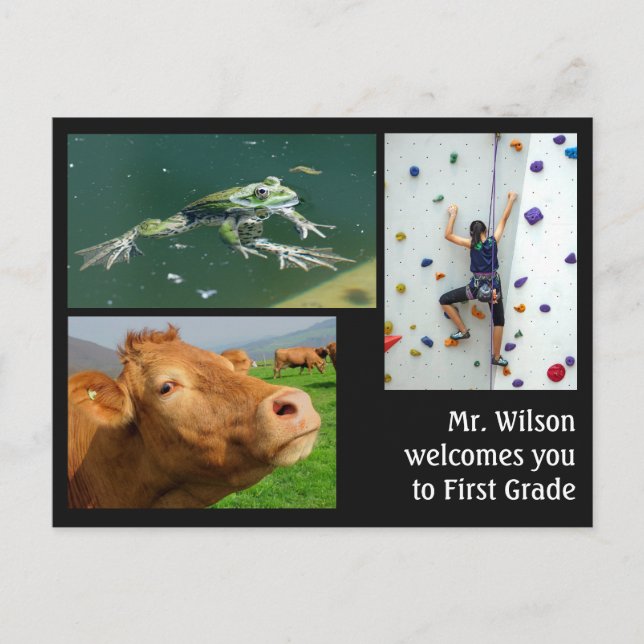 Postal Bienvenidos de las fotos de los profesores Persona (Anverso)