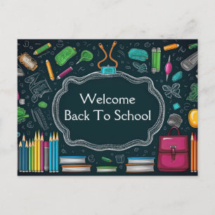 Postal Bienvenidos de nuevo a la escuela