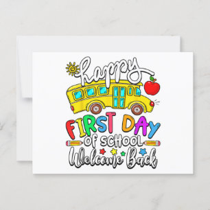 Postal Bienvenidos de vuelta a la escuela Feliz Primer Dí