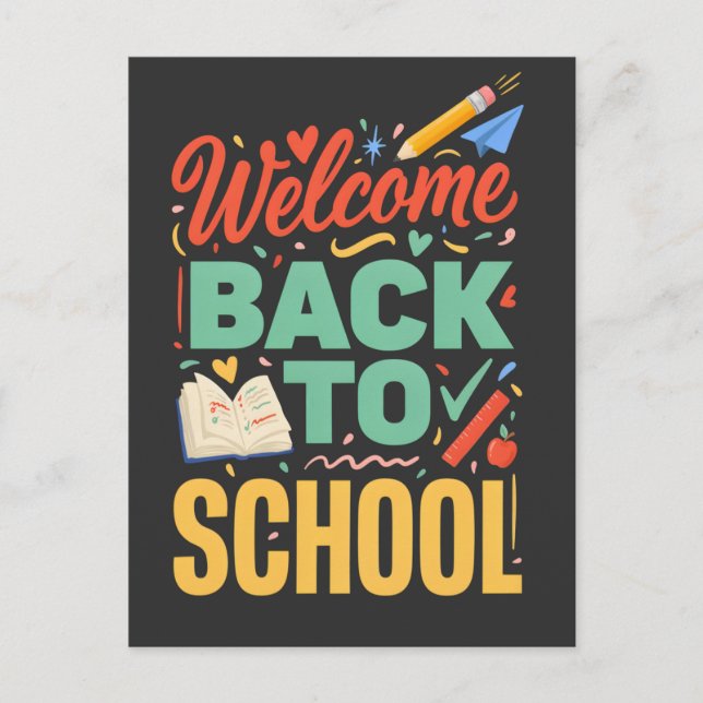 Postal Bienvenidos de vuelta al colegio | Equipo de profe (Anverso)