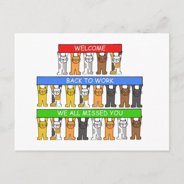 Postal Bienvenidos de vuelta al trabajo Todos los hemos p (Anverso)