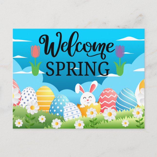 Postal Bienvenidos Primavera  (Anverso)