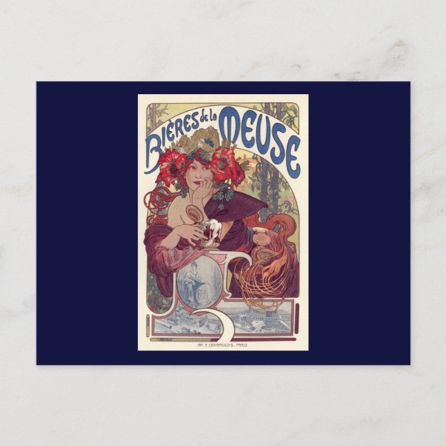 Postal Bieres de la Meuse (Anverso)