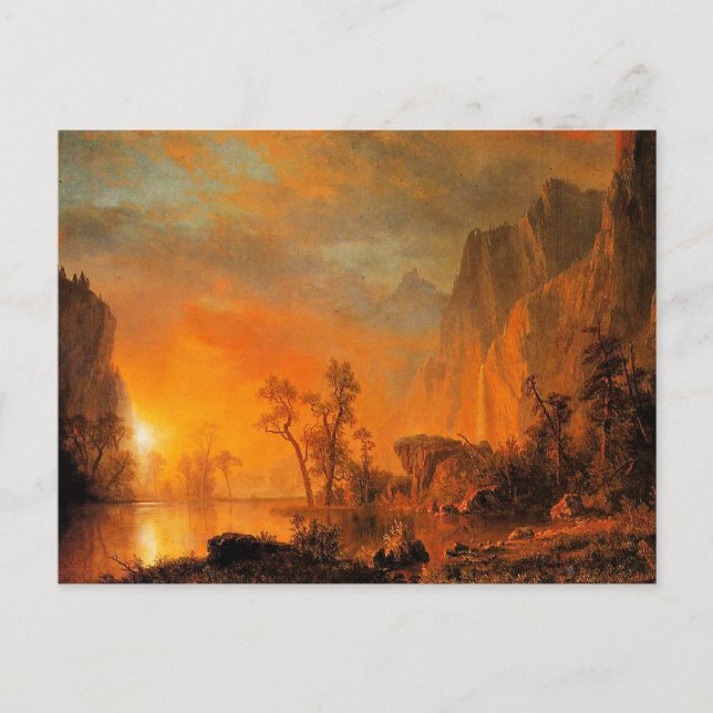 Postal Bierstadt - Sunset in the Rockies (Anverso)