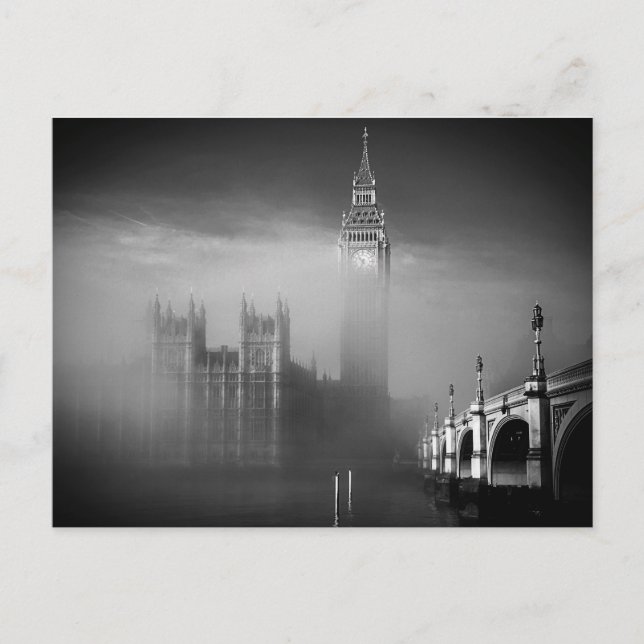 Postal Big Ben A Través De La Niebla (Anverso)