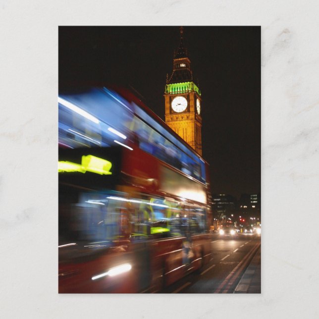 Postal Big Ben - Bus de doble decker - Postcard de Londre (Anverso)