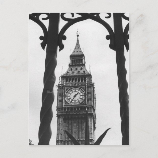 Postal Big Ben en blanco y negro (Anverso)