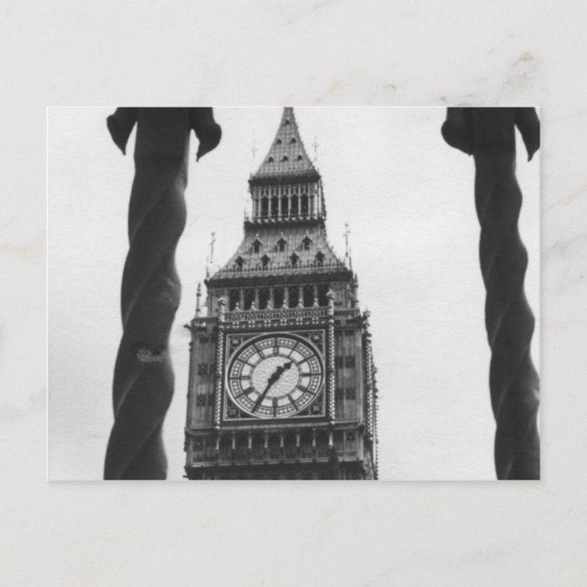Postal Big Ben en blanco y negro (Anverso)