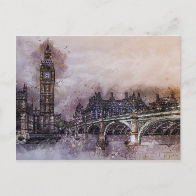 Postal Big Ben - Londres, Inglaterra (Anverso)