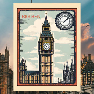 Postal Big Ben Londres Reino Unido Viaje Vintage