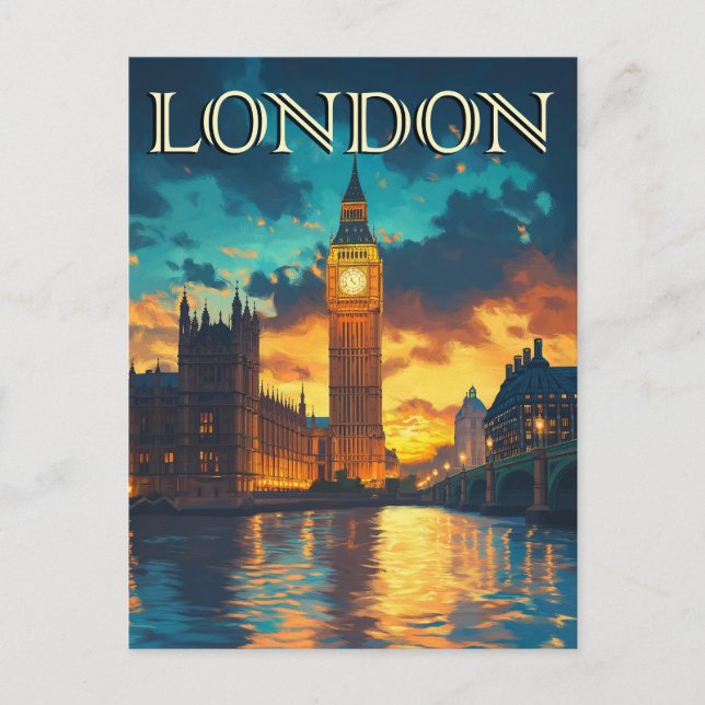 Postal Big Ben, Londres Viaje  (Anverso)