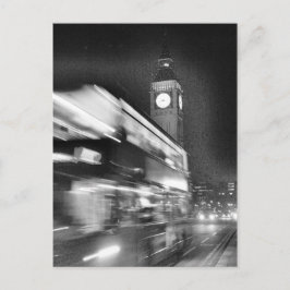 Postal Big Ben negro-n-blanco - Autobús de doble decker -