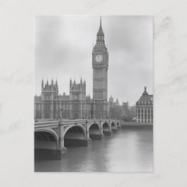 Postal Big Ben negro y blanco - Monumento histórico de Lo