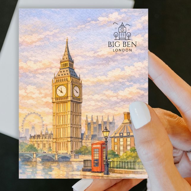 Postal Big Ben - Torre Elizabeth | Punto de referencia po (Big Ben - Elizabeth Tower | Popolar City Landmark Postcard)