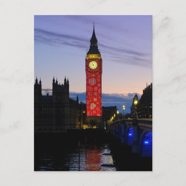 Postal "Big Ben" Westminster, Londres, Reino Unido Tarjet (Anverso)