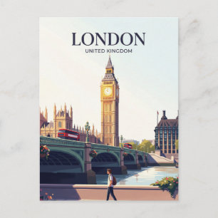 Postal Big Ben y Puente de Westminster Reino Unido