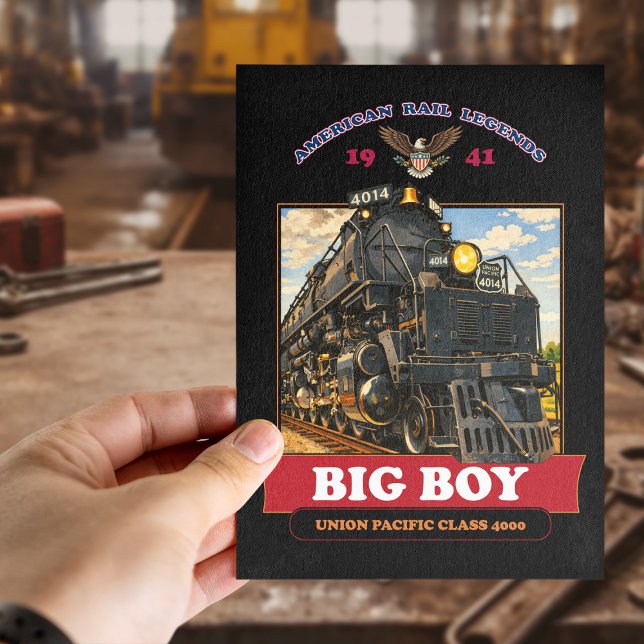 Postal Big Boy 4014 Steam Locomotive Vintage Illustration (Big Boy 4014 Steam Locomotive Vintage Illustration. Postcard)