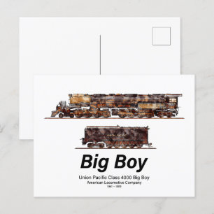 Postal Big Boy Vintage Steam Train American Locomotive