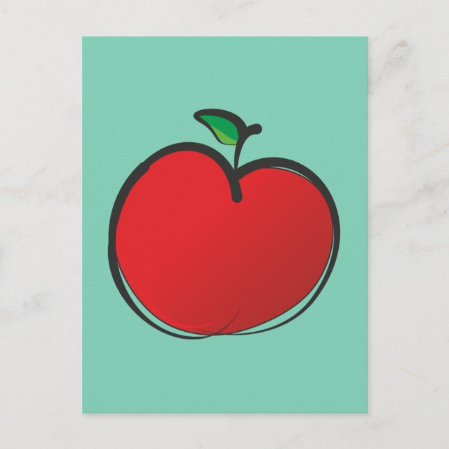 Postal Big Red Apple Drawing (Anverso)