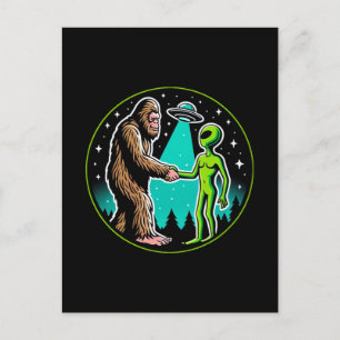 Postal Bigfoot Alien Alliance - Funny Scifi Cryptid