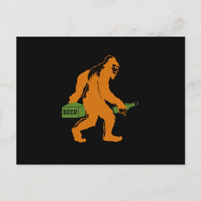 Postal Bigfoot Beer Sasquatch Yeti Beer Lover Beer Botell (Anverso)